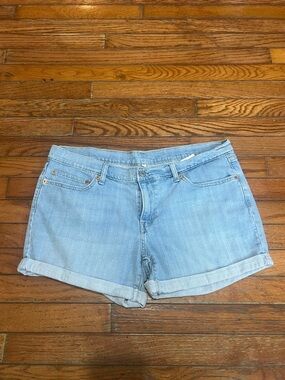 Levi's Light Blue Rolled Hem Jean Shorts